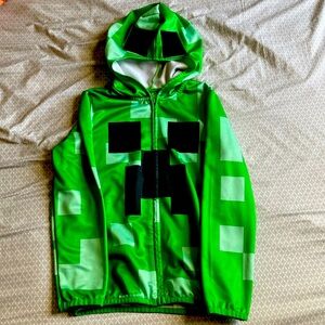 Minecraft Creeper Zip up Hoodie boys size 8